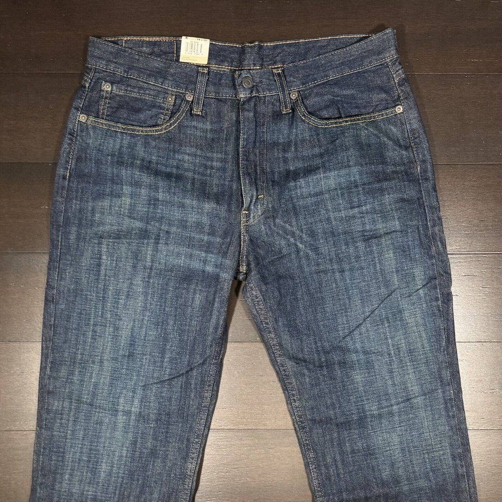 Levi's 514 Straight Dark Denim Jeans Size 34 x 30 Zip Fly Red Tab 104